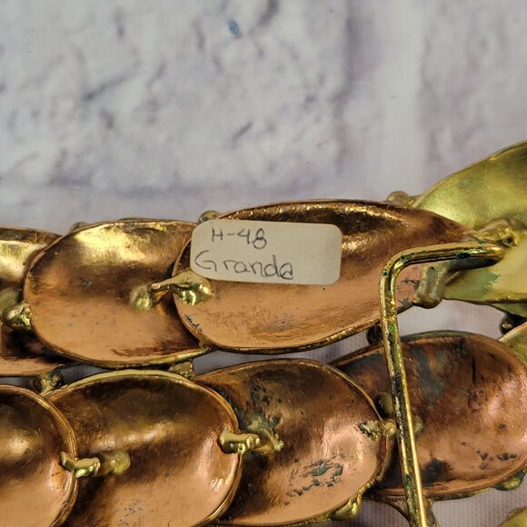 Vtg Exart Mexican Mixed Metals Belt Buckle Set of 2 Silver & Brass Handcrafted - Picture 5 of 7